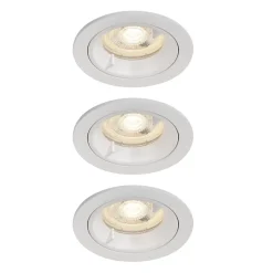 3 spots encastrables Caius GU10 blanc neutre IP44 345lm 4.7W Ø8.5xH.10.1cm blanc GoodHome