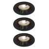 3 spots encastrables Caius GU10 blanc neutre IP44 345lm 4.7W Ø8.5xH.10.1cm noir GoodHome
