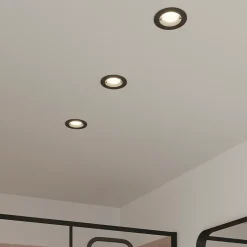 3 spots encastrables Caius GU10 blanc neutre IP44 345lm 4.7W Ø8.5xH.10.1cm noir GoodHome