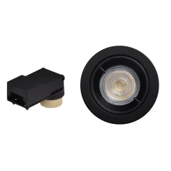 3 spots encastrables Caius GU10 blanc neutre IP44 345lm 4.7W Ø8.5xH.10.1cm noir GoodHome