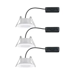 3 spots encastrables Calla LED intégrée 4000K IP65 3x680lm rond orientable blanc dépoli Paulmann