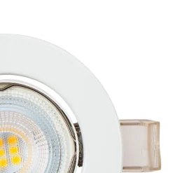 5 spots encastrables Chancey GU10 blanc chaud IP20 345lm 3.4W Ø8.5xH.2.8cm blanc GoodHome