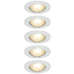 5 spots encastrables Chancey GU10 blanc chaud IP20 345lm 3.4W Ø8.5xH.2.8cm blanc GoodHome