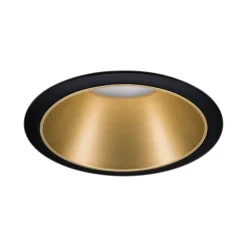 3 spots encastrables Cole LED intégrée blanc chaud IP44 3x470lm Ø8cm doré finition noire Paulmann