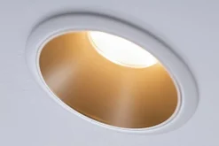3 spots encastrables Cole LED intégrée blanc chaud IP44 3x470lm Ø8cm doré finition blanche Paulmann