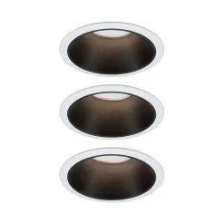 3 spots encastrables Cole LED intégrée blanc chaud IP44 3x470lm Ø8cm noir finition blanche Paulmann