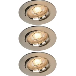 3 spots encastrables Debye GU10 blanc chaud IP20 dimmable 520lm 5.8W Ø8.5xH.9.4cm chrome GoodHome