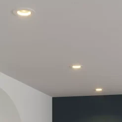 3 spots encastrables Debye GU10 blanc chaud IP20 dimmable 520lm 5.8W Ø8.5xH.9.4cm blanc GoodHome