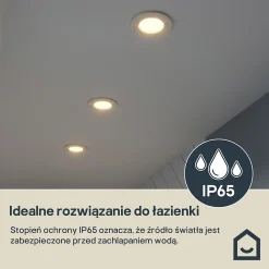 3 spots encastrables Etana LED intégrée blanc chaud IP65 410lm 4.7W Ø8.5cmxH.3.1cm métal blanc GoodHome