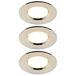 3 spots encastrables Etana LED intégrée blanc chaud IP65 410lm 4.7W Ø8.5cmxH.3.1cm métal chrome GoodHome
