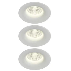 3 spots encastrables Hobson LED intégrée blanc neutre IP20 dimmable 450lm 6.1W Ø8.8xH.5.3cm blanc GoodHome