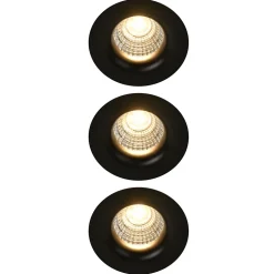 3 spots encastrables Hobson LED intégrée blanc chaud IP20 dimmable 450lm 6.1W Ø8.8xH.5.3cm noir GoodHome
