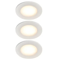 3 spots encastrables Leavitt LED intégrée blanc chaud IP44 300lm 4.5W Ø8.5xH.4.7cm blanc GoodHome