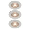 3 spots encastrables Ostwald LED intégrée blanc chaud IP20 310lm 4.5W Ø8.5xH.4.7cm blanc GoodHome