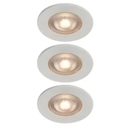 3 spots encastrables Ostwald LED intégrée blanc chaud IP20 310lm 4.5W Ø8.5xH.4.7cm blanc GoodHome