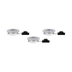 3 spots encastrables Paulmann LED intégrée 3000K IP20 3x580lm rond orientable chromé Paulmann