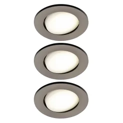 3 spots encastrables Quimby LED intégrée blanc neutre IP20 dimmable 350lm 5.5W Ø8.5xH.5.2cm chrome GoodHome