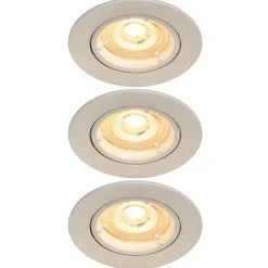 3 spots encastrables Salk GU10 blanc chaud IP20 450lm 4.9W Ø8.5xH.9.4cm blanc GoodHome