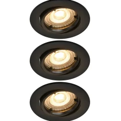 3 spots encastrables Salk GU10 blanc chaud IP20 450lm 4.9W Ø8.5xH.9.4cm noir GoodHome