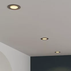 3 spots encastrables Salk GU10 blanc chaud IP20 450lm 4.9W Ø8.5xH.9.4cm noir GoodHome