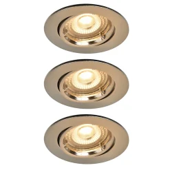 3 spots encastrables Salk GU10 blanc chaud IP20 450lm 4.9W Ø8.5xH.9.4cm chrome GoodHome