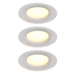 3 spots encastrables Thorold LED intégrée variation de blancs IP20 450lm 7W Ø8.5xH.4,5cm blanc GoodHome
