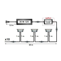 10 Spots LED à Encastrer - Blanc Chaud - Transformateur 30W - SOFIA - Plug & Play - Dimmable