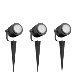 3 spots LED à piquer connectés Smart RGBW IP44 2,8W 390lm Calex