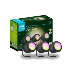 3 spots LED à piquer connectés Smart RGBW IP44 2,8W 390lm Calex