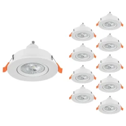 10 spots LED encastrables blanc IP20 GU10 345lm 5W blanc froid Eglo
