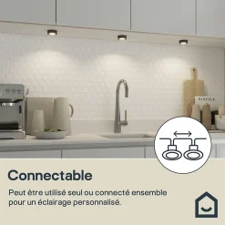 3 spots Ledyard LED intégrée blanc neutre IP20 200lm 2W Ø6,4xH.2cm noir GoodHome