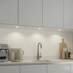 3 spots Ledyard LED intégrée blanc neutre IP20 200lm 2W Ø6,4xH.2cm blanc GoodHome