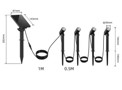 4 Spots solaires connectés MINI ROUNDY 200LM