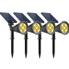 4 Spots solaires projecteurs SPIKY Blanc chaud 100LM