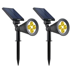 2 Spots solaires projecteurs SPIKY Blanc chaud 100LM