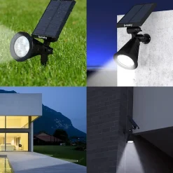 4 Spots solaires projecteurs SPIKY Blanc froid 100LM