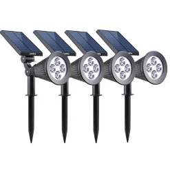 4 Spots solaires projecteurs SPIKY Blanc froid 100LM