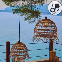 2 Suspensions nomades HAWAII SOLAR H35 H45cm