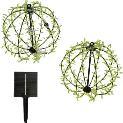 2 suspensions solaires boules feuilles BALL FESTY D30cm