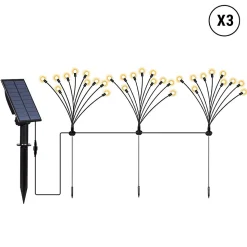 9 Torches solaires 90 boules connectées LYRA FAMILY H70cm