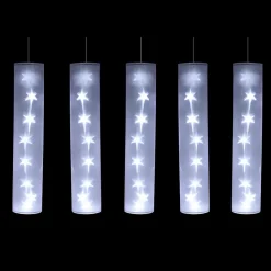 5 Tubes Lumineux Blancs avec Étoiles LED 40 LED
