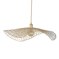 Abat jour bambou ombrelle ajourée (75 cm - Naturel)