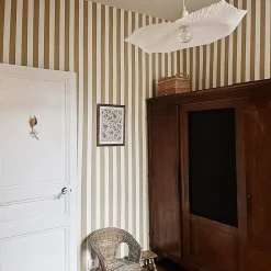 Abat jour en papier mâché (L 60xP 54xH 7 cm - Blanc)