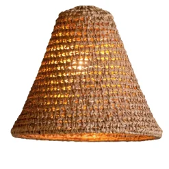 Abat-jour cône feuilles de palmier (50x40 cm - Naturel)