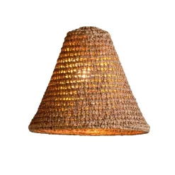 Abat-jour cône feuilles de palmier (30x30 cm - Naturel)