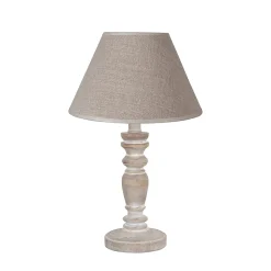 Abat-jour conique en toile de jute beige lin Ø22cm Corep