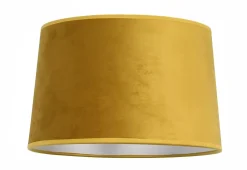 Abat-jour conique en velours jaune Ø28cm Seynave