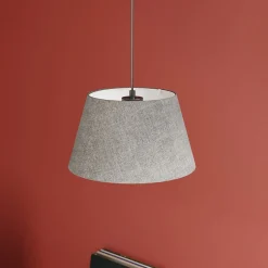 Abat-jour conique gris Ø30cm GoodHome Lokombi
