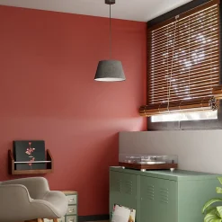 Abat-jour conique gris Ø30cm GoodHome Lokombi