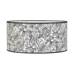 Abat-jour cylindre imprimé feuillage java noir et blanc Ø40cm Corep